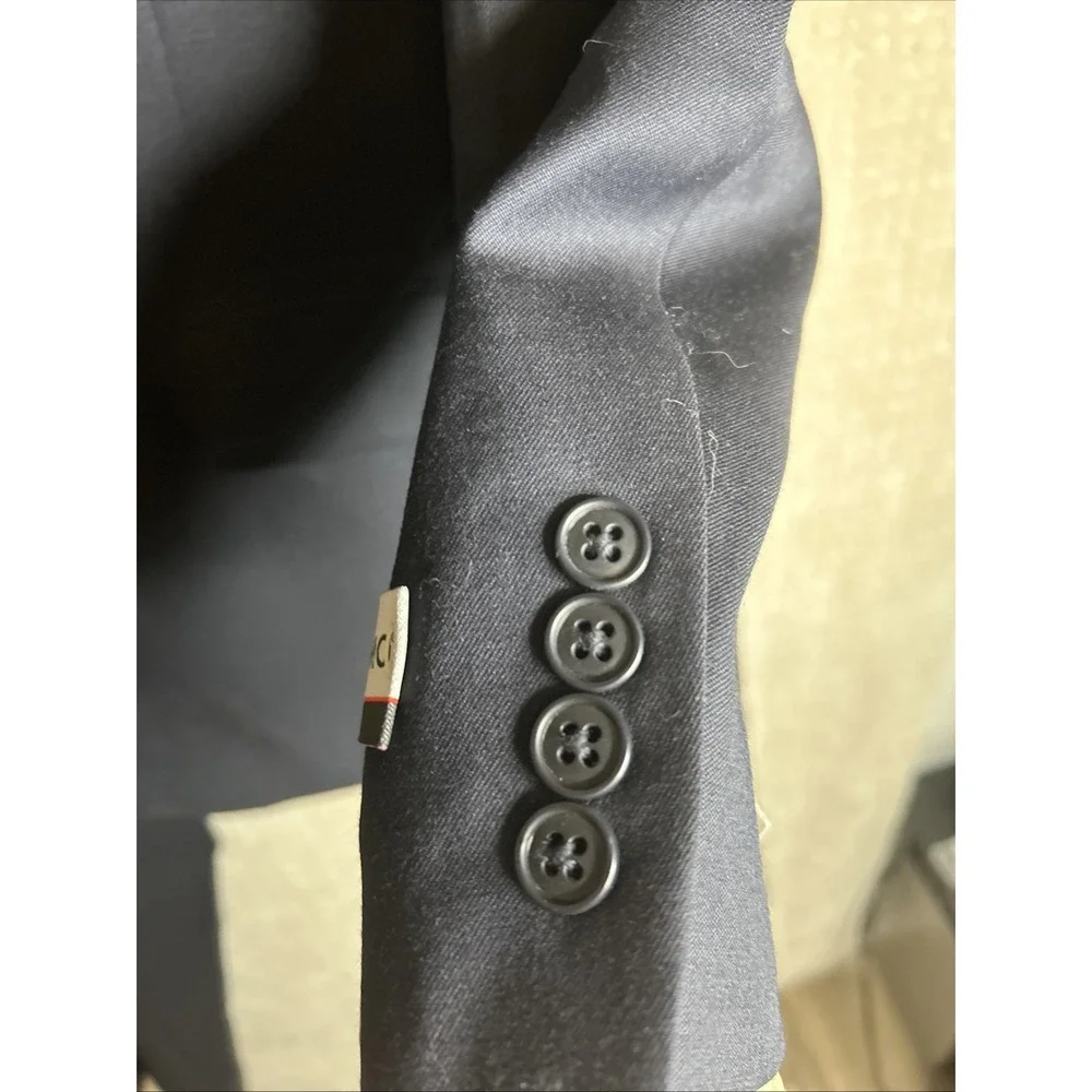 Linea Uomo Men's Navy Wool Suit 3‎ Button Jacket And Pants Size 44R NWT